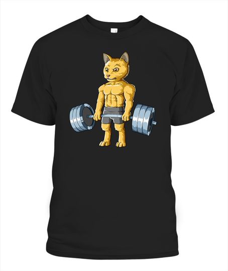 Discover Weightlifting Cat Workout Gym Unisex T-Shirt