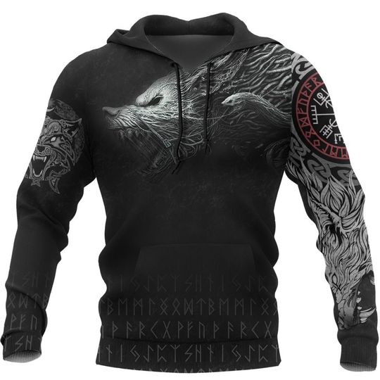 Discover VIKING FENRIR ALL OVER HOODIE