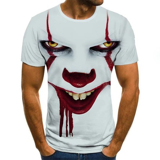 Discover Tee T-shirt 3D Print Graphic Joker 3D Print Short Sleeve Halloween Tops Streetwear