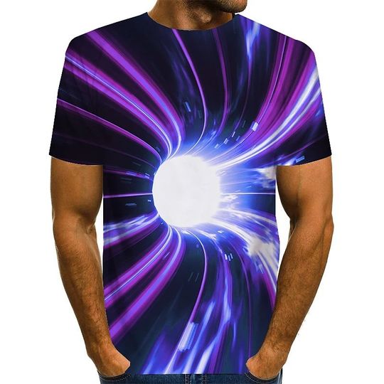 Discover T shirt 3D Print Graphic Optical Illusion Print