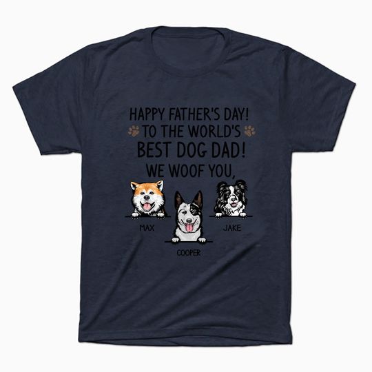 Discover Personalized Dog Dad T Shirt, Father's Day Gift, Personalized Gifts For Dog Lovers