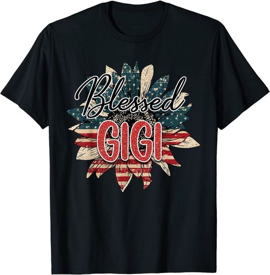 Discover American Flag Sunflower T-Shirt