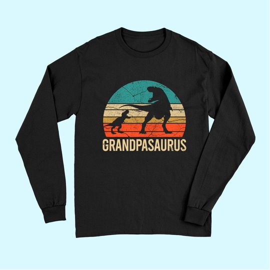 Discover Grandpa dinosaur 1 Grandson Men christmas Gift Father's Day Long Sleeves