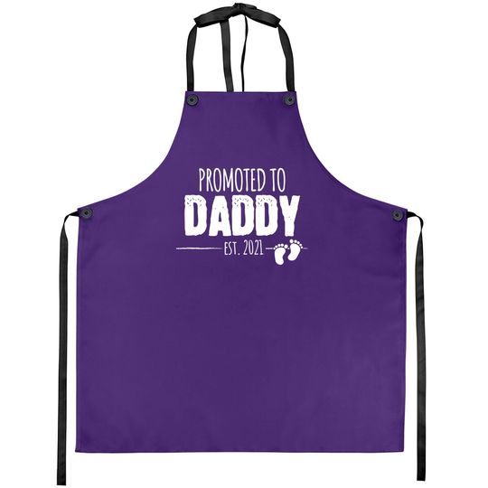 Discover Promoted To Daddy 2021 Soon To Be Dad Husband Gift Apron