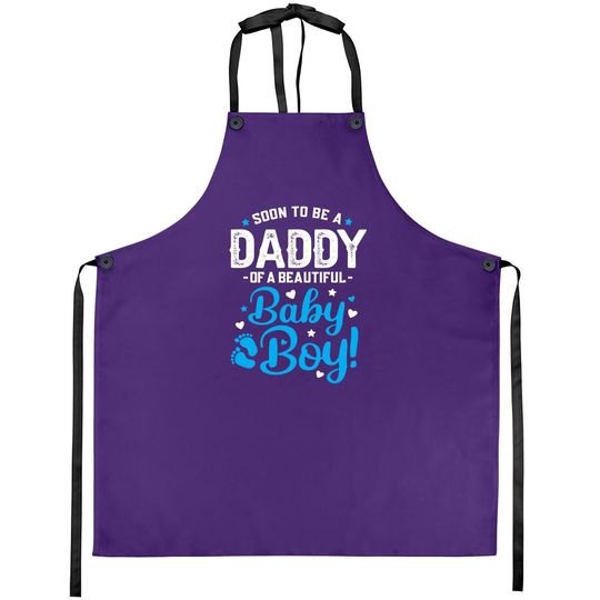 Discover Soon To Be A Daddy Of A Baby Boy New Dad Expecting Father Apron