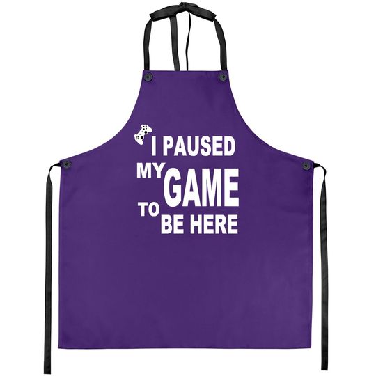 Discover Ursporttech I Paused My Funny Game To Be Here Graphic Gamer Humor Joke Apron