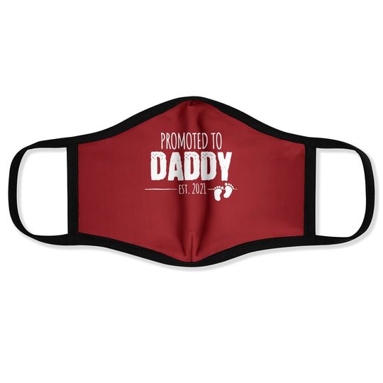 Discover Promoted To Daddy 2021 Soon To Be Dad Husband Gift Face Mask