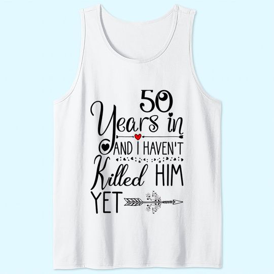 Discover 50th Wedding Anniversary Gift for Her 50 Years of Marriage Premium Tank Top
