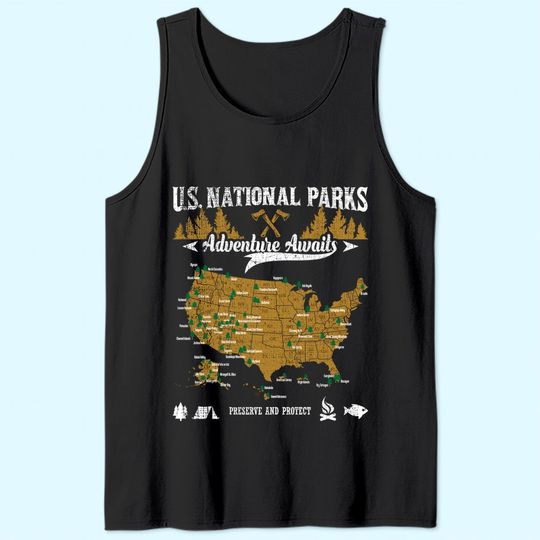 Discover US National Parks Adventure Awaits - Hiking & Camping Lover Tank Top