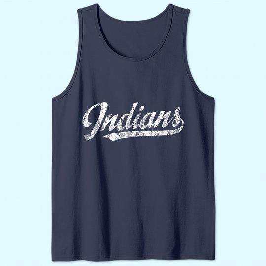 Discover Indians Mascot Tank Top Vintage Sports Name Tee Design