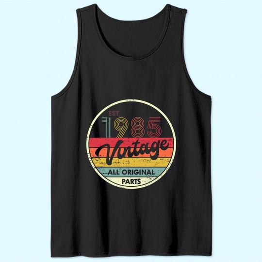 Discover Retro Vintage 1985 TTank Top 35th Birthday Gifts 35 Years Old Tank Top