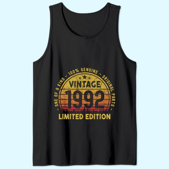 Discover Born In 1992 Vintage 29th Birthday Gift Turning 29 year Old Tank Top