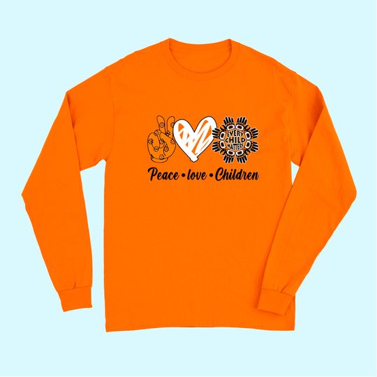 Discover Every Child Matters Men's Long Sleeves Peace Love Children