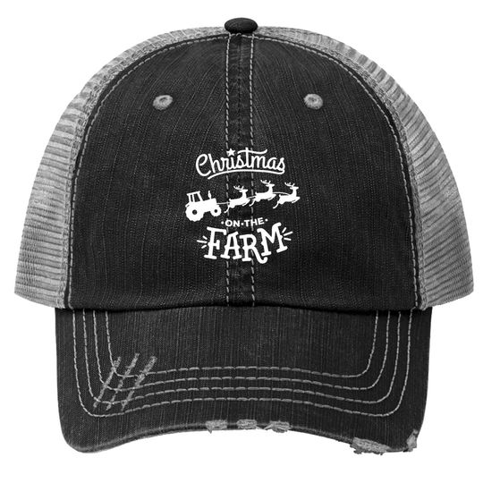 Discover Christmas On The Farm Trucker Hats