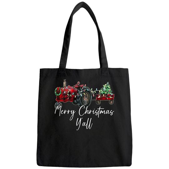 Discover Merry Christmas Y'all Tractor Farmer Bags