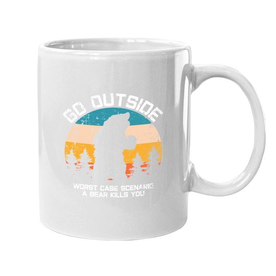 Discover Funny Animal Go Outside Get Eaten By Bear Coffee  mug