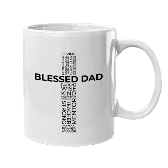 Discover Christian Blessed Dad Cross Father's Day Coffee Mug