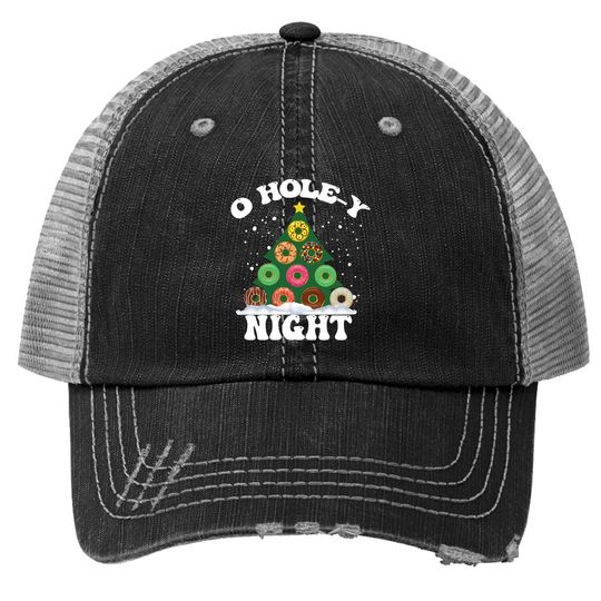 Discover O Holy Night Funny Donuts Christmas Trucker Hats