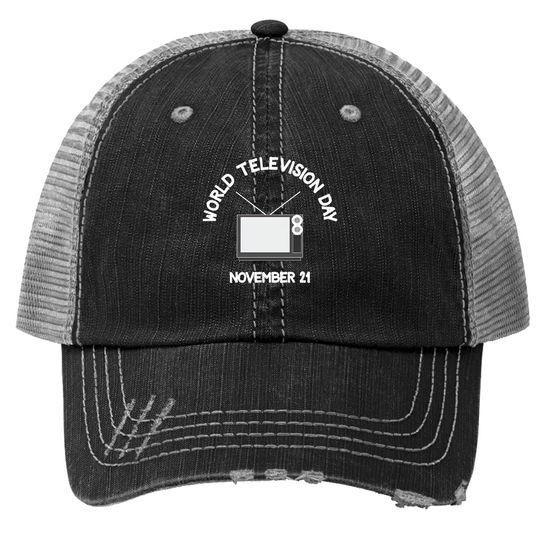 Discover World Television Day Trucker Hats