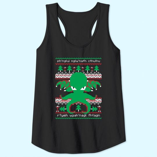 Discover Cthulhu Christmas Ugly Tank Tops