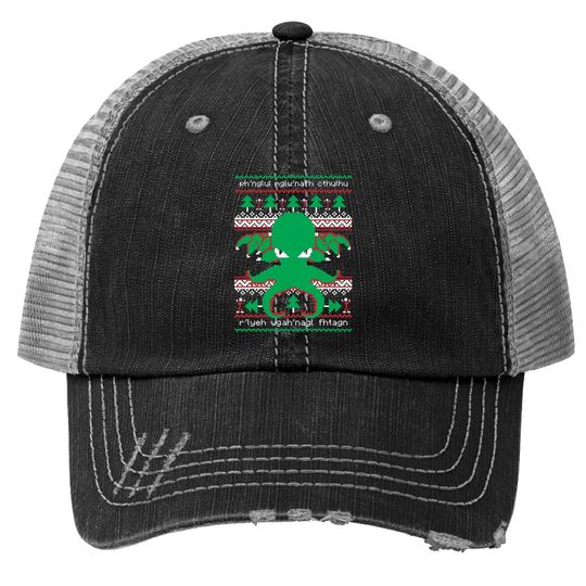 Discover Cthulhu Christmas Ugly Trucker Hats