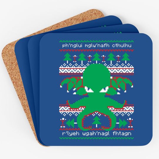 Discover Cthulhu Christmas Ugly Coasters
