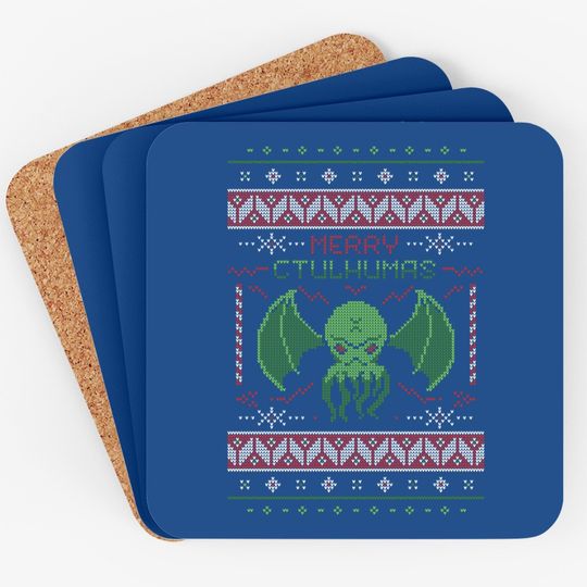 Discover Merry Cthulhumas! Ugly Christmas Coasters