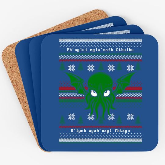 Discover Cthulhu Cultist Christmas Coasters