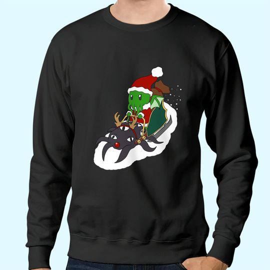 Discover Joyeux Cthulhu Christmas Riding Sweatshirts
