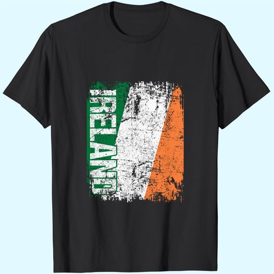 Discover Ireland Flag Vintage Distressed T Shirt