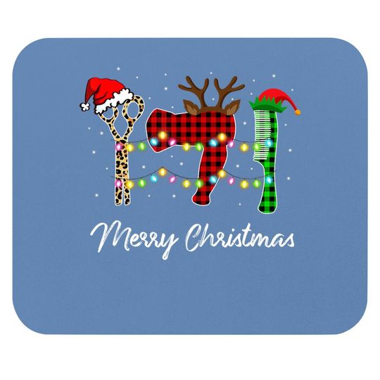 Discover Merry Christmas Hairstylist Red Plaid Mouse Pads