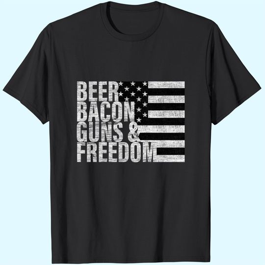 Discover Cigars Bourbon Guns & Freedom T-shirt Flag Tee