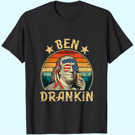 Discover Ben Drankin Funny 4th of July Vintage Retro T-Shirt