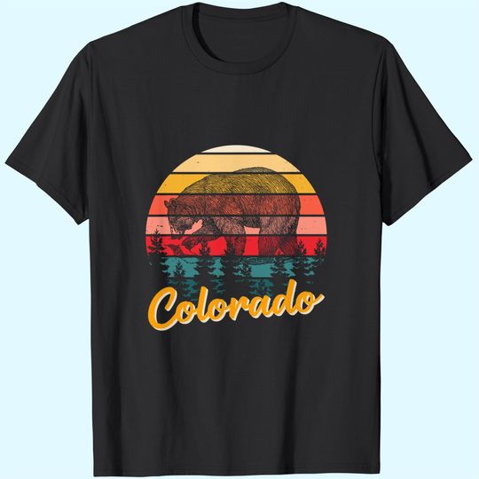 Discover Colorado Bear Retro Pride Vacation Travel Tourist Gift T-Shirt