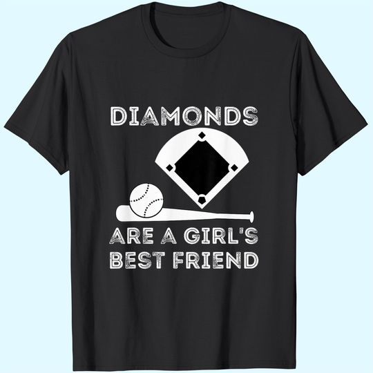 Discover Diamonds Are A Girl's Best Friend - Baseball & Softball Fan T-Shirt