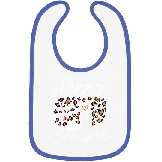 Discover Leopard Truck Happy Camper Baby Bib For Funny Animal Graphic Mountain Camping Baby Bib Summer Casual Hiking Trip Bib