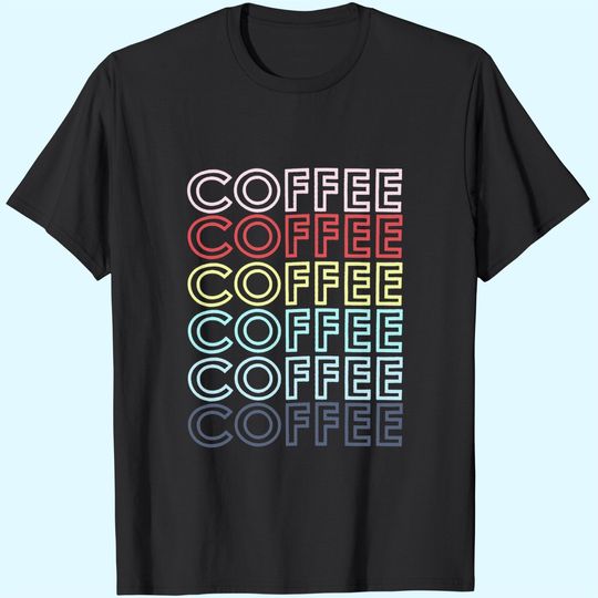 Discover Coffee with English Text Letters T-Shirt