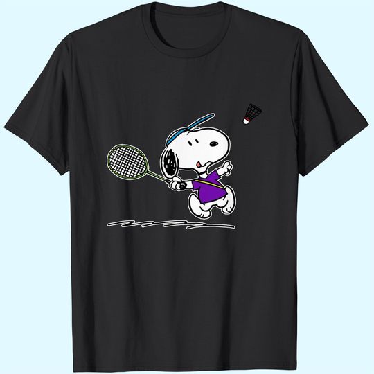 Discover Snoopy Playing Badminton, Snoopy Badminton Unisex T-Shirt