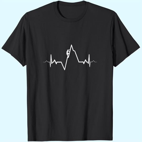 Discover Climbing Heartbeat Rock Mountain Bouldering T Shirt