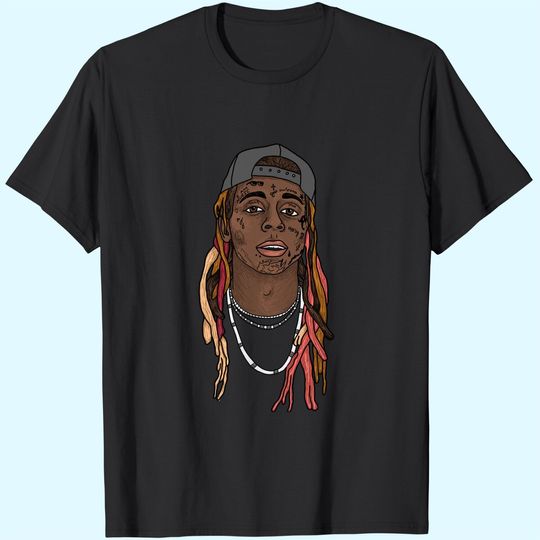 Discover Lil Wayne Illustrated Face T-Shirt