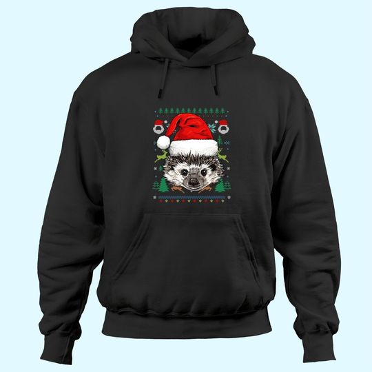 Discover Hedgehog Ugly Christmas Santa Hoodies