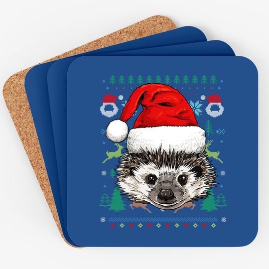 Discover Hedgehog Ugly Christmas Santa Coasters