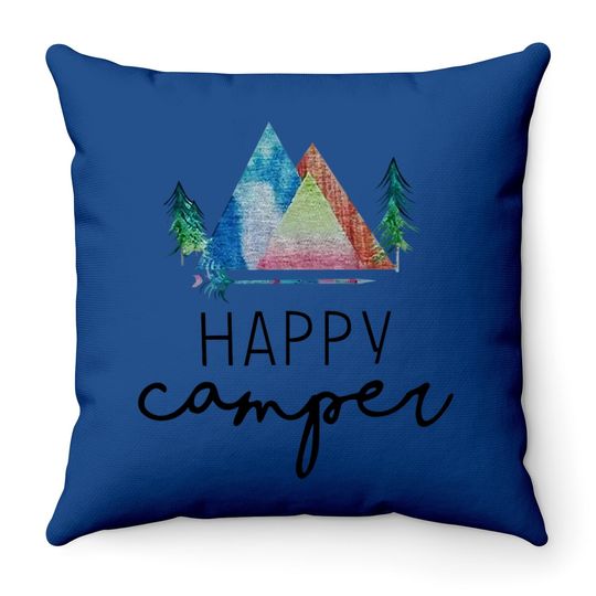 Discover Zjp Casual Happy Camper Throw Pillow Short Sleeve Letter Printed Throw Pillow Tops Pullover Sweatshirt…