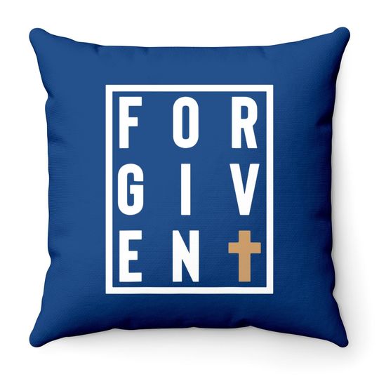 Discover Forgiven Cross Jesus God Christian Faith Word Box Throw Pillow