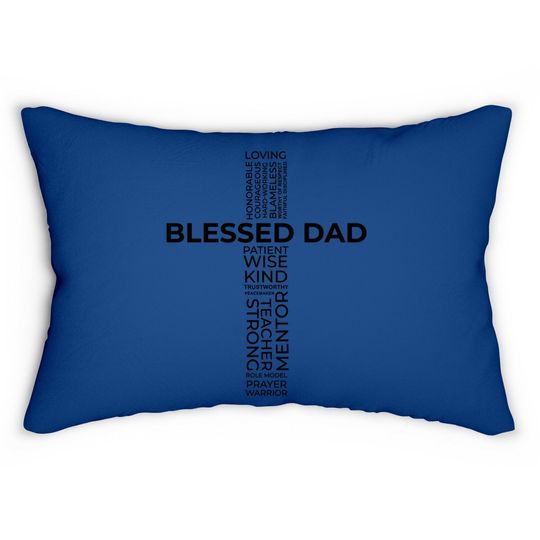Discover Christian Blessed Dad Cross Father's Day Lumbar Pillow