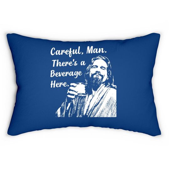 Discover Big Lebowski Lumbar Pillow Funny Movie Quote Lumbar Pillow Vintage 90s The Dude Abides Careful Man There's A Beverage Here