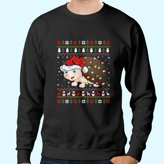Discover Hedgehogs Xmas Lighting Santa Ugly Hedgehog Christmas Sweatshirts
