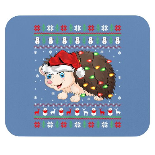 Discover Hedgehogs Xmas Lighting Santa Ugly Hedgehog Christmas Mouse Pads