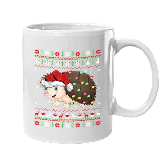 Discover Hedgehogs Xmas Lighting Santa Ugly Hedgehog Christmas Mugs