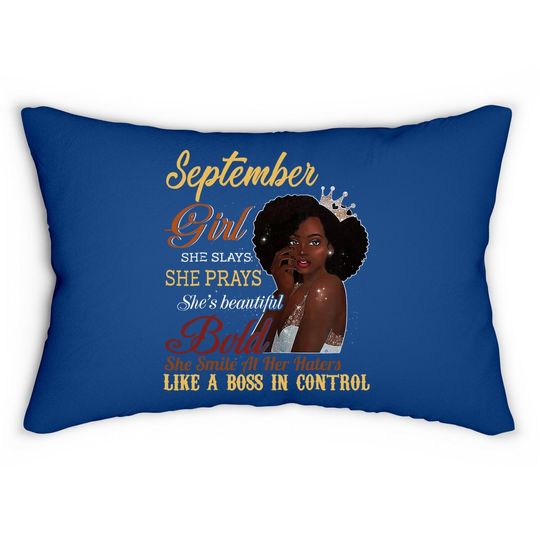Discover September Girl She Slays She Prays Beautiful Birthday Lumbar Pillow